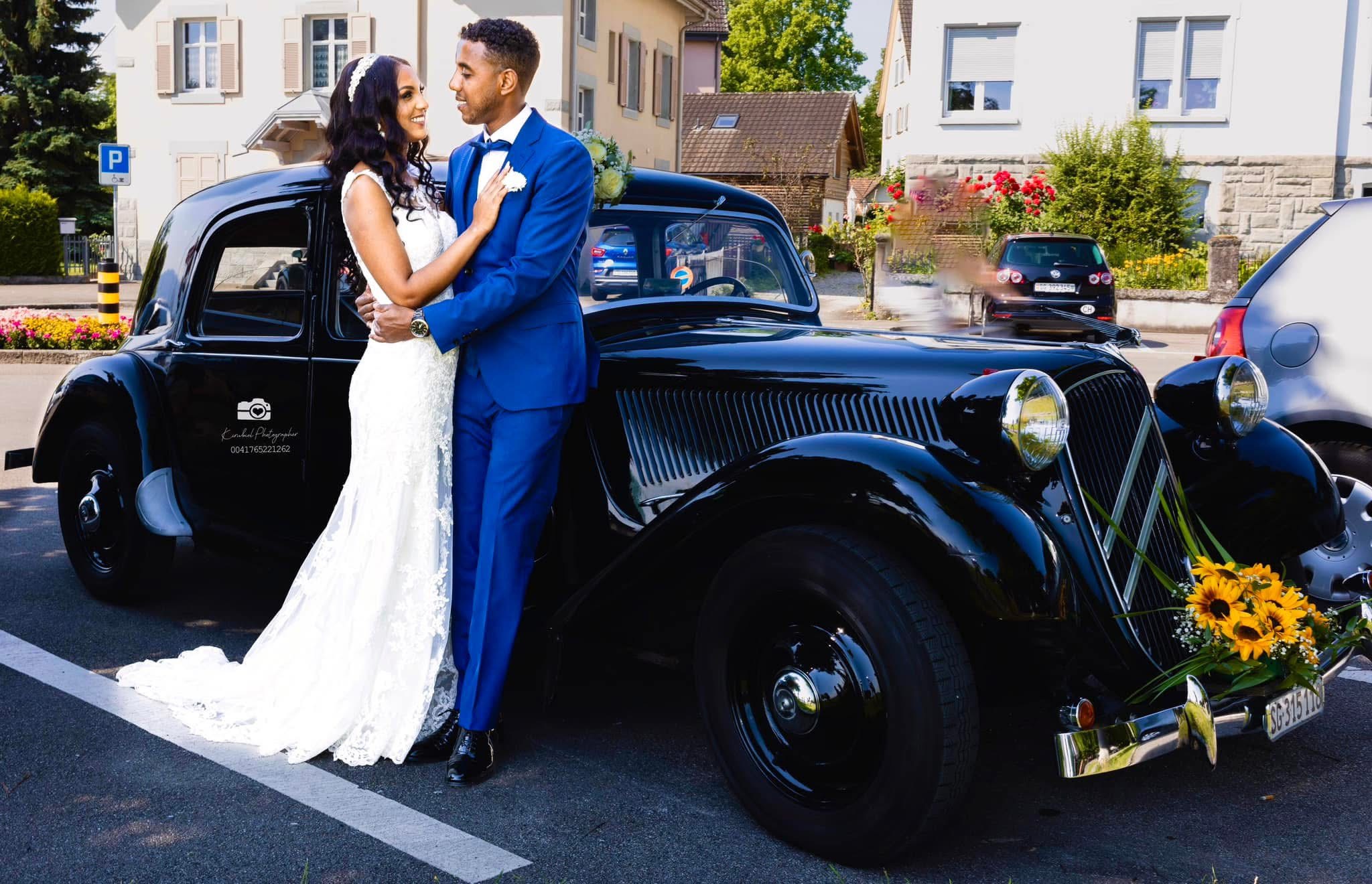 Romantic close wedding portrait